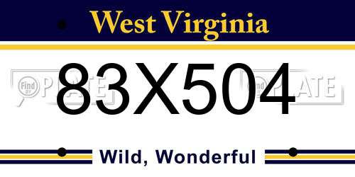 83X504 West Virginia License Plate