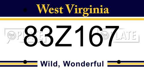83Z167 West Virginia License Plate