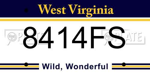 8414FS West Virginia License Plate