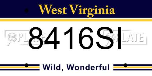 8416SI West Virginia License Plate