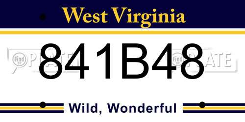 841B48 West Virginia License Plate