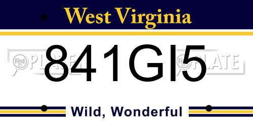 841GI5 West Virginia License Plate