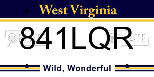 841LQR West Virginia License Plate