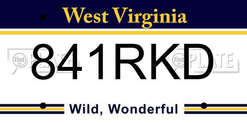 841RKD West Virginia License Plate
