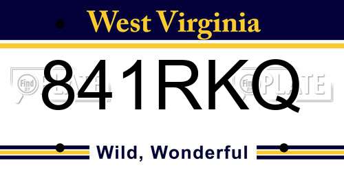 841RKQ West Virginia License Plate