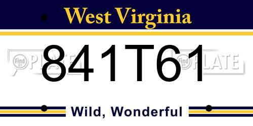 841T61 West Virginia License Plate
