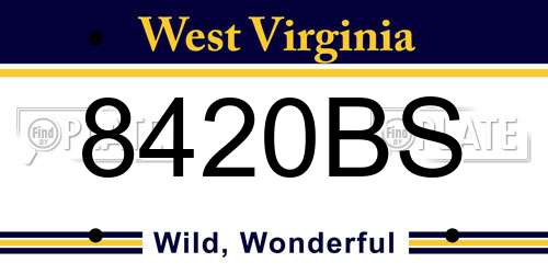 8420BS West Virginia License Plate