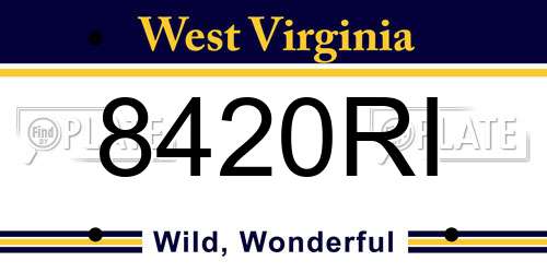 8420RI West Virginia License Plate