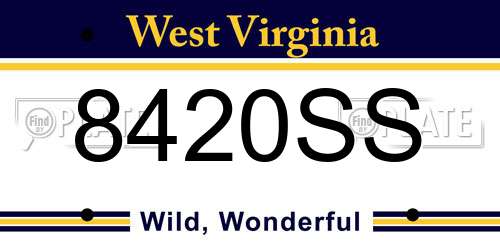 8420SS West Virginia License Plate