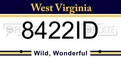 8422ID West Virginia License Plate