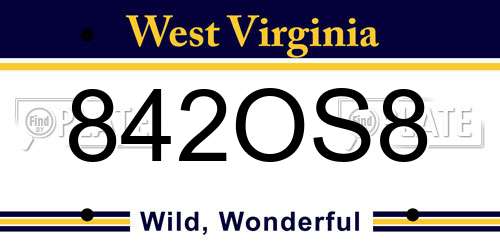 842OS8 West Virginia License Plate