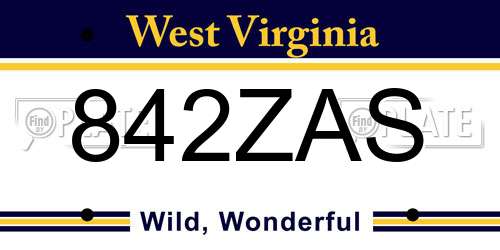 842ZAS West Virginia License Plate