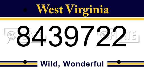 8439722 West Virginia License Plate