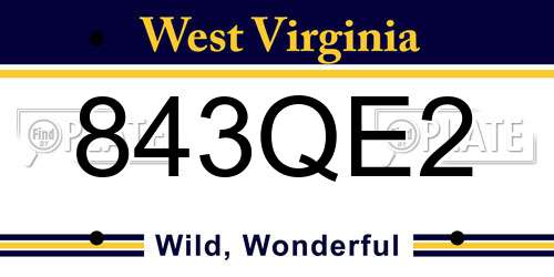 843QE2 West Virginia License Plate