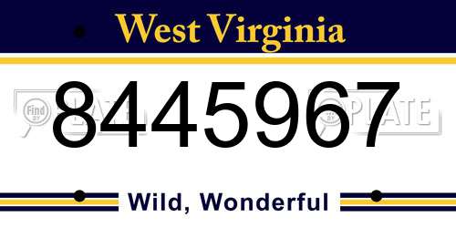8445967 West Virginia License Plate