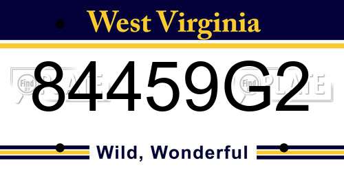 84459G2 West Virginia License Plate