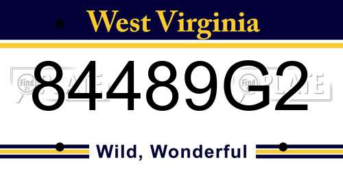 84489G2 West Virginia License Plate