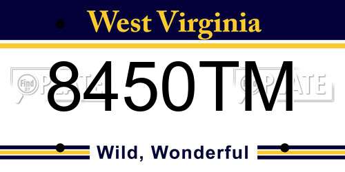 8450TM West Virginia License Plate