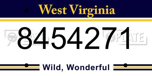 8454271 West Virginia License Plate