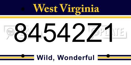 84542Z1 West Virginia License Plate