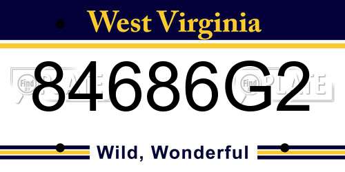 84686G2 West Virginia License Plate