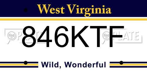 846KTF West Virginia License Plate