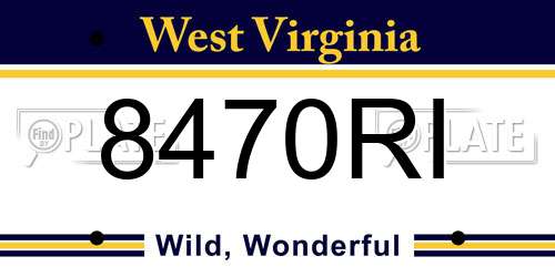 8470RI West Virginia License Plate