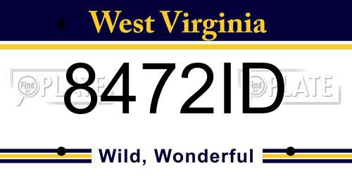8472ID West Virginia License Plate