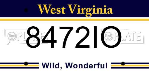 8472IO West Virginia License Plate