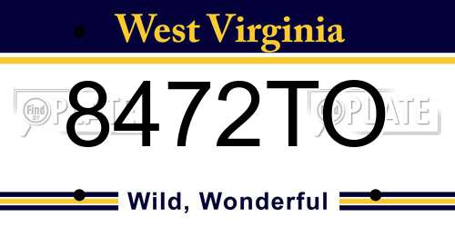8472TO West Virginia License Plate