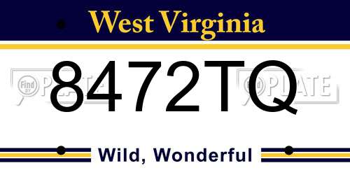 8472TQ West Virginia License Plate