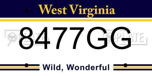 8477GG West Virginia License Plate