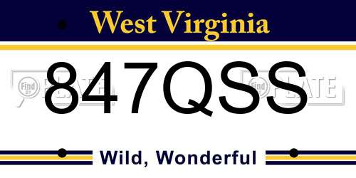 847QSS West Virginia License Plate