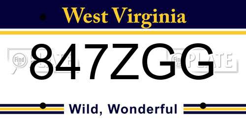 847ZGG West Virginia License Plate