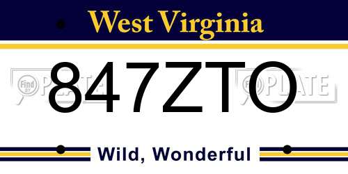 847ZTO West Virginia License Plate