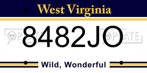 8482JO West Virginia License Plate