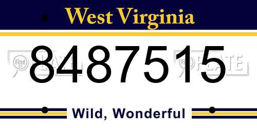 8487515 West Virginia License Plate