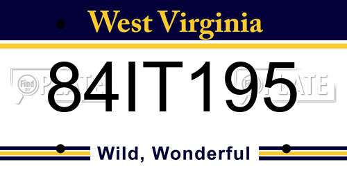 84IT195 West Virginia License Plate