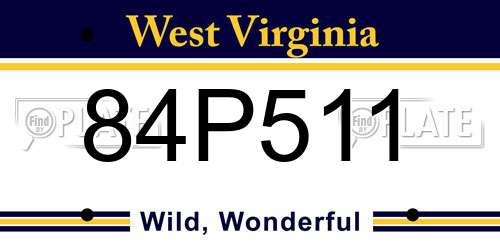 84P511 West Virginia License Plate