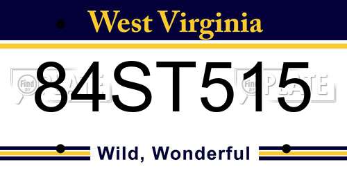 84ST515 West Virginia License Plate