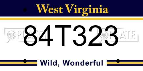 84T323 West Virginia License Plate