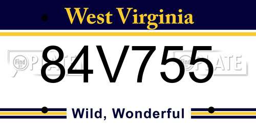 84V755 West Virginia License Plate