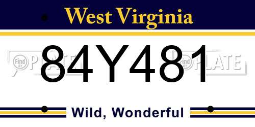 84Y481 West Virginia License Plate