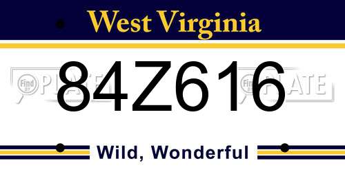 84Z616 West Virginia License Plate