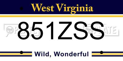 851ZSS West Virginia License Plate