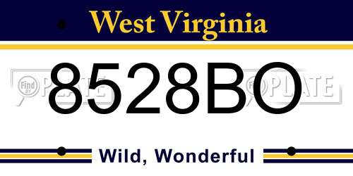 8528BO West Virginia License Plate