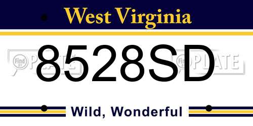 8528SD West Virginia License Plate