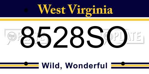 8528SO West Virginia License Plate