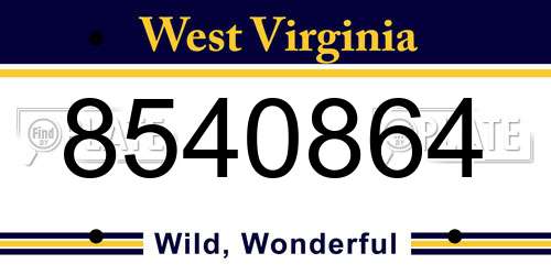 8540864 West Virginia License Plate