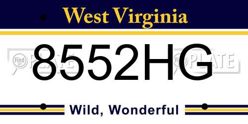 8552HG West Virginia License Plate